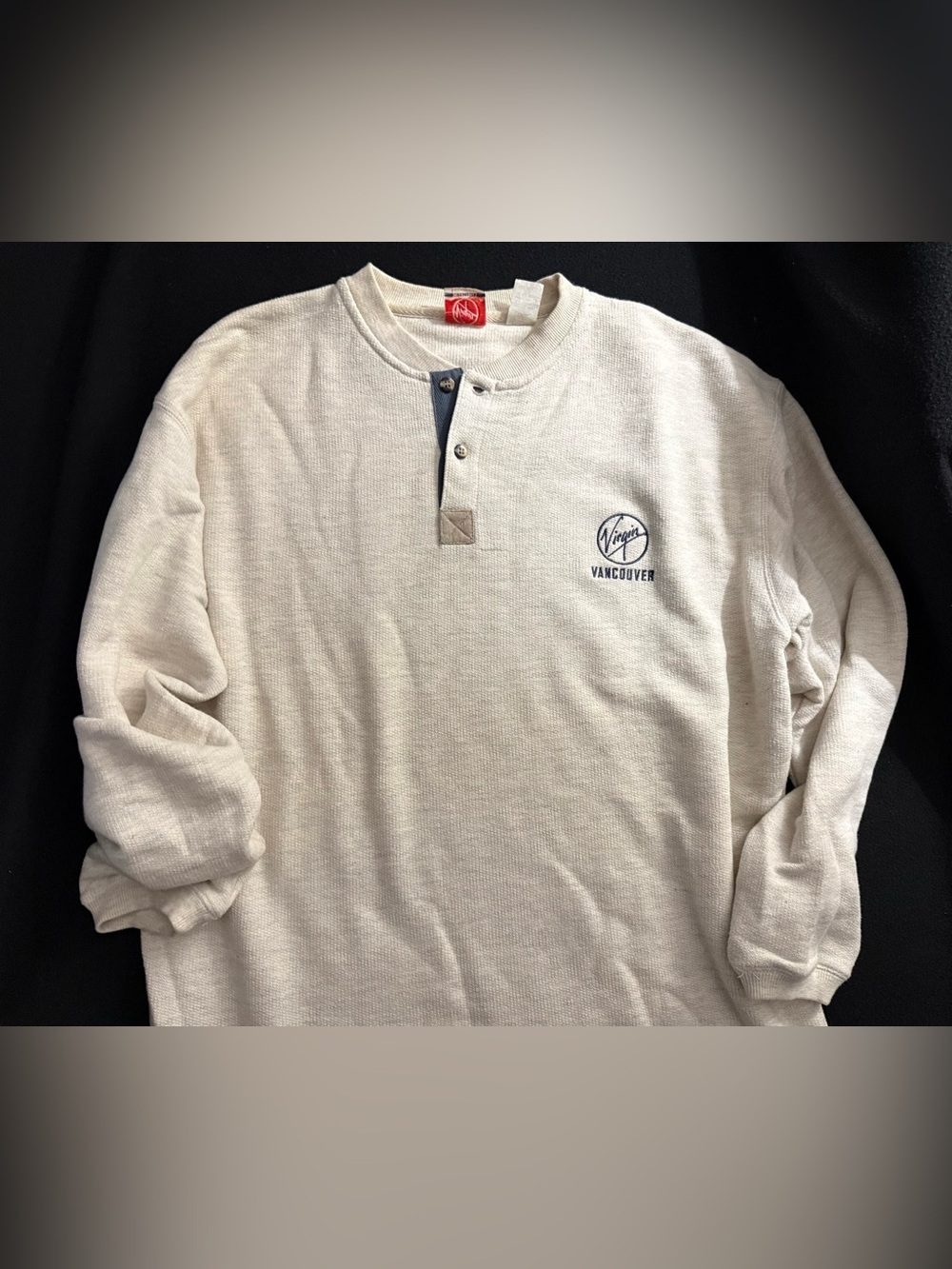 VINTAGE VIRGIN MEGASTORES MEN’S HENLEY LOGO VIRGIN VANCOUVER